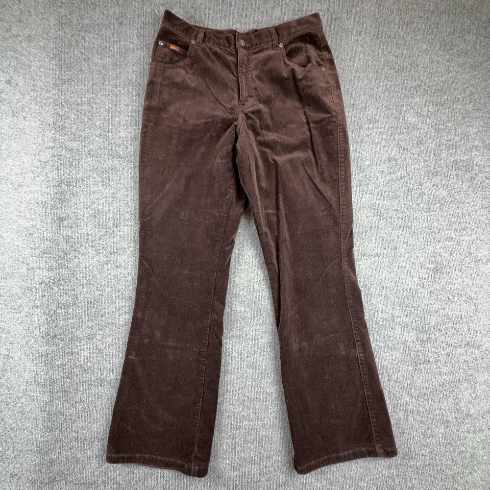 Lee Pants Womens 14M Brown Corduroy Bootcut Stretch Khakis Casual Pockets